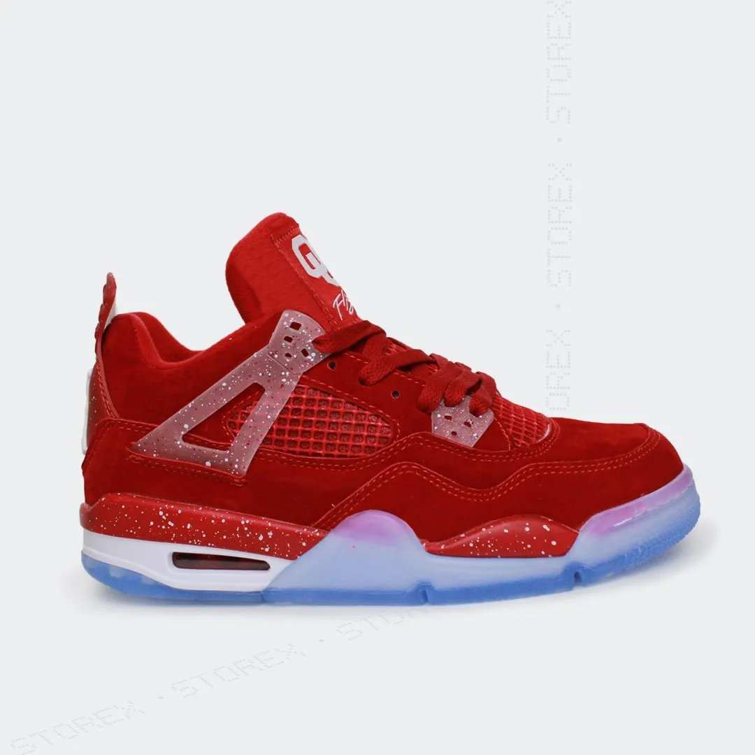 Jordan 4 All Red Suede