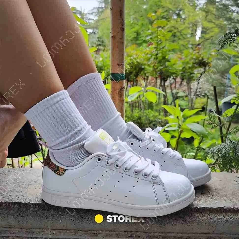 Stan Smith Flowers White