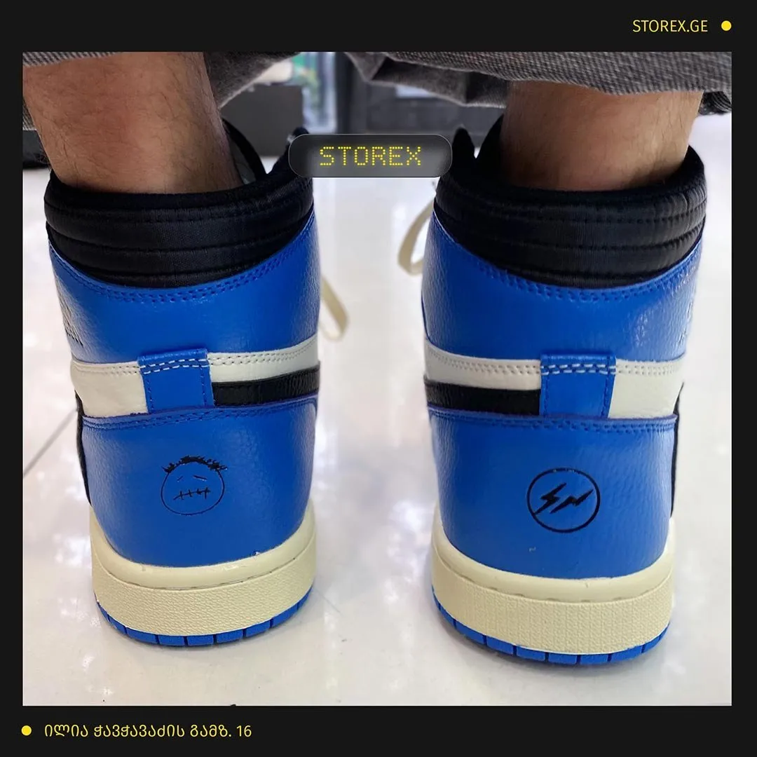 Jordan 1 High Fragment Blue White x Travis Scott