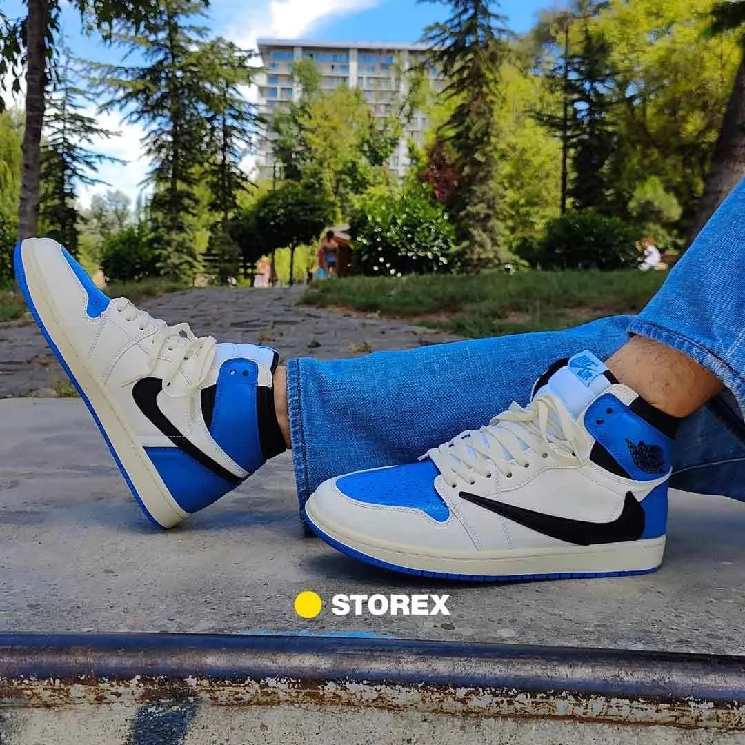 Jordan 1 High Fragment Blue White x Travis Scott