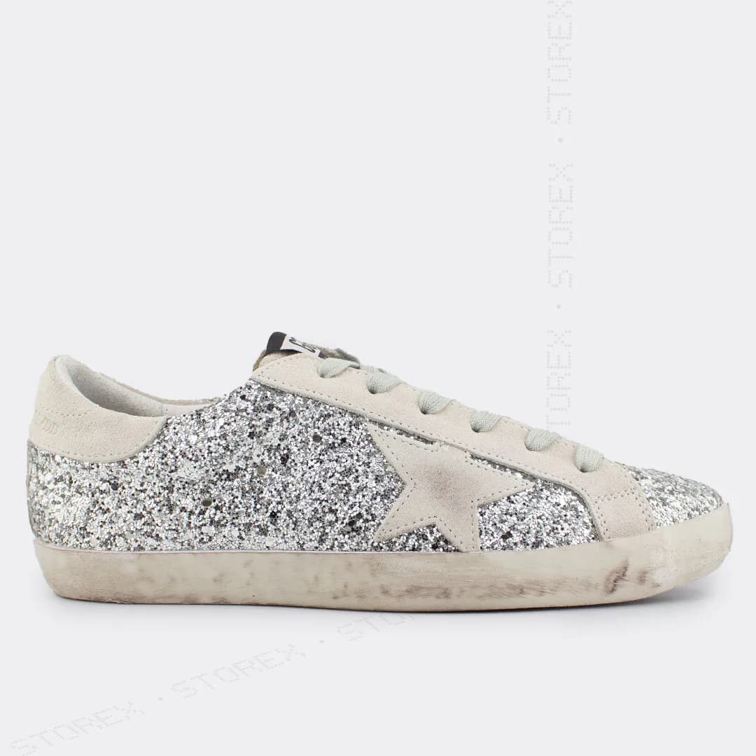 Golden Goose ★ Superstar Silver Ice Grey Glitter