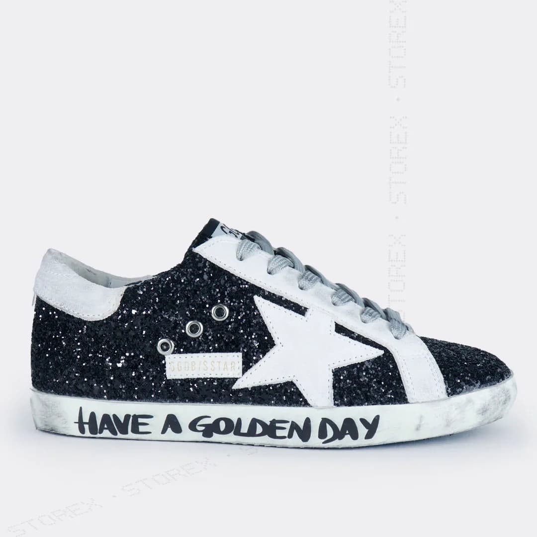 Golden Goose ★ Superstar Black/White Glitter