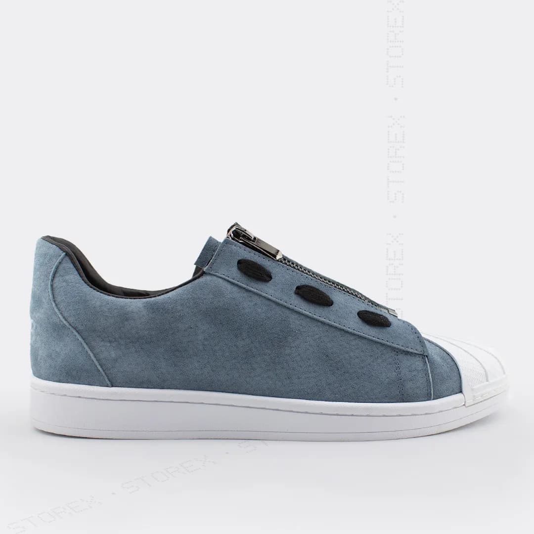 Y-3 Neighborhood Zipper Suede Blue Leather