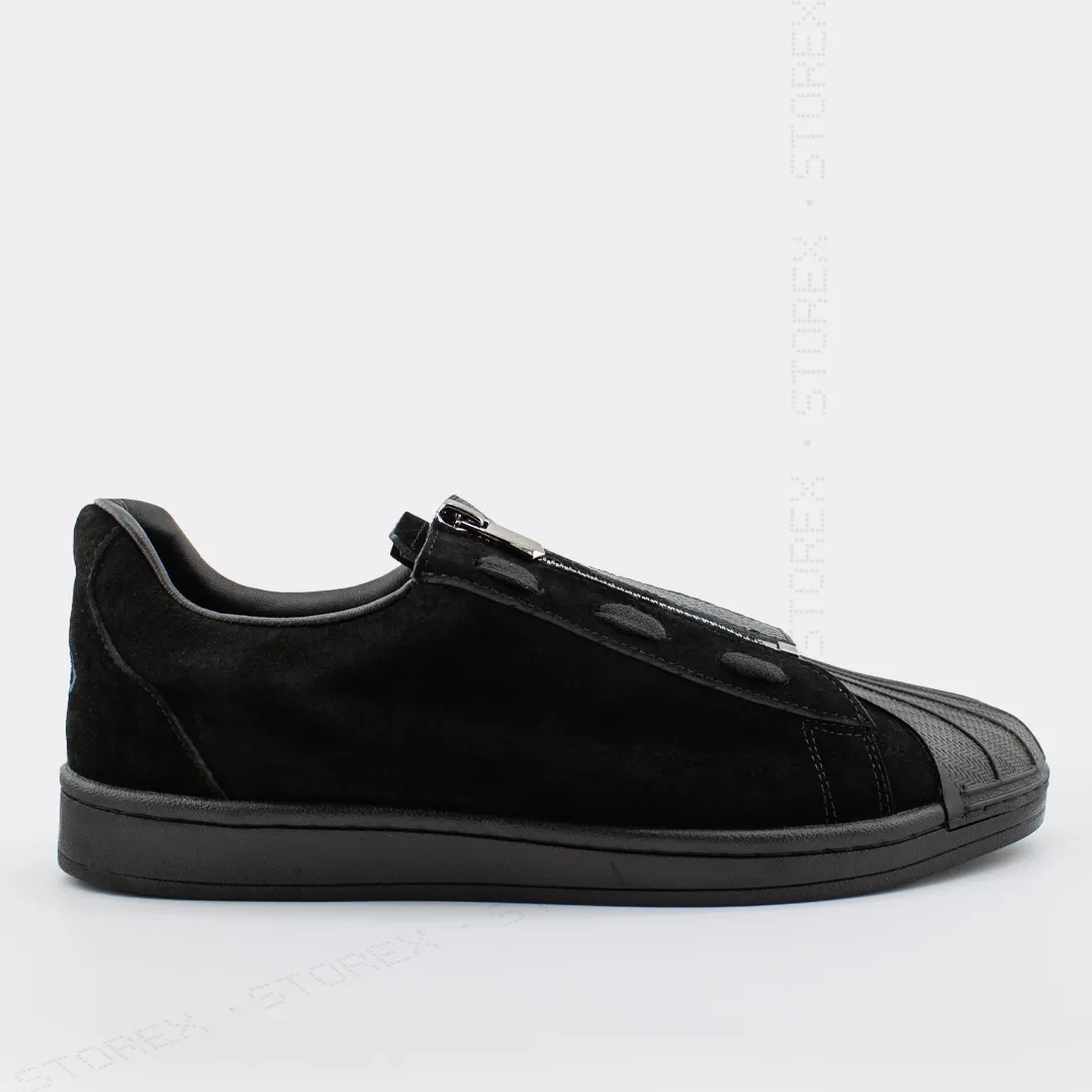 Y-3 Neighborhood Zipper Suede Black Leather