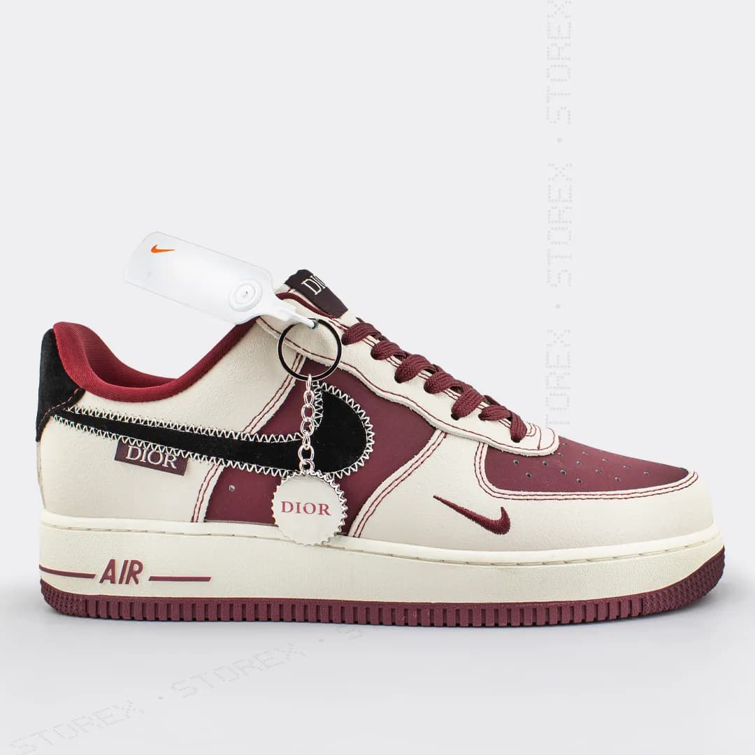 Nike Air Force 1 x Dior Maroon/Beige